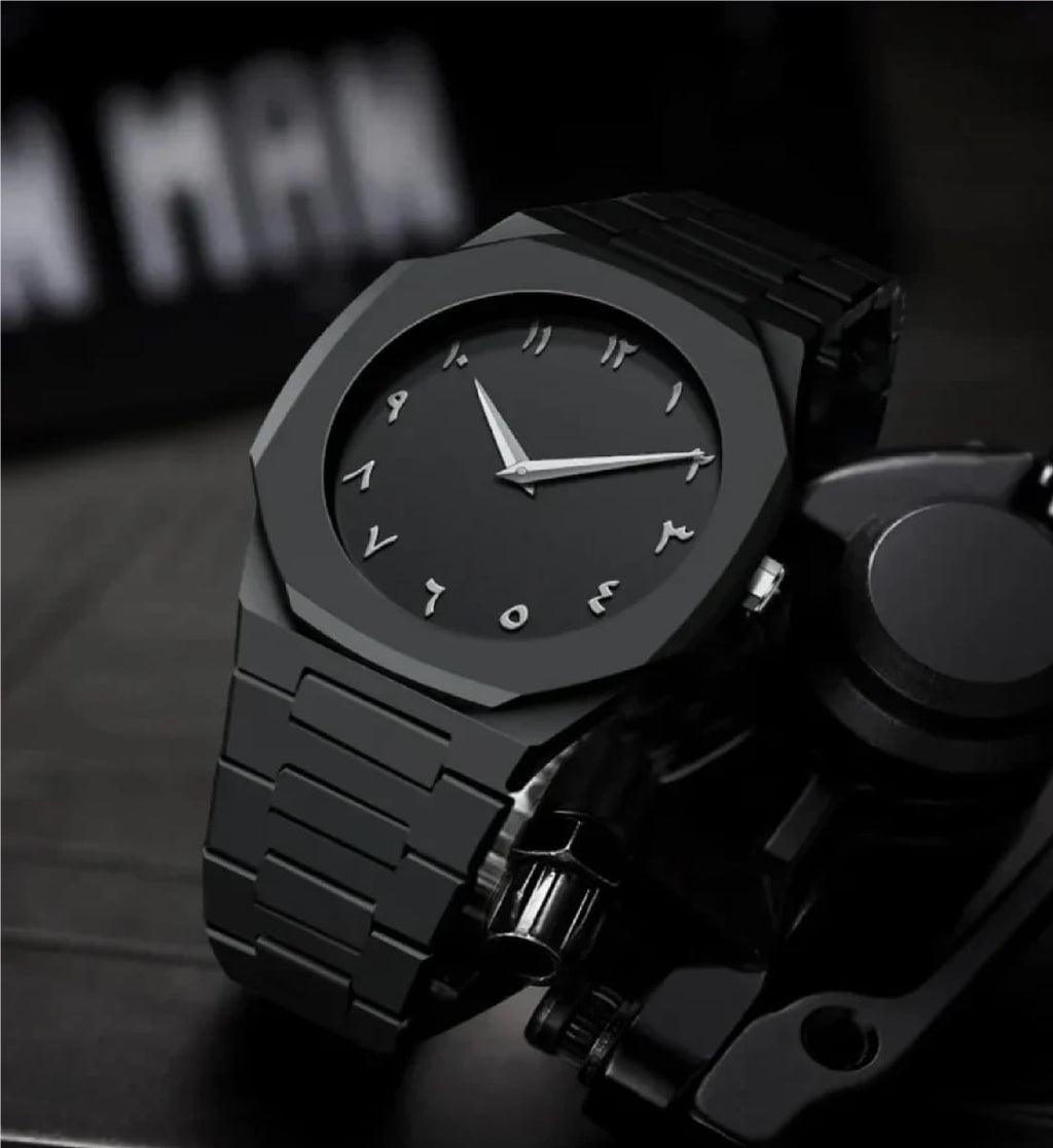 Premium Arabic Aura Black Dial Watch